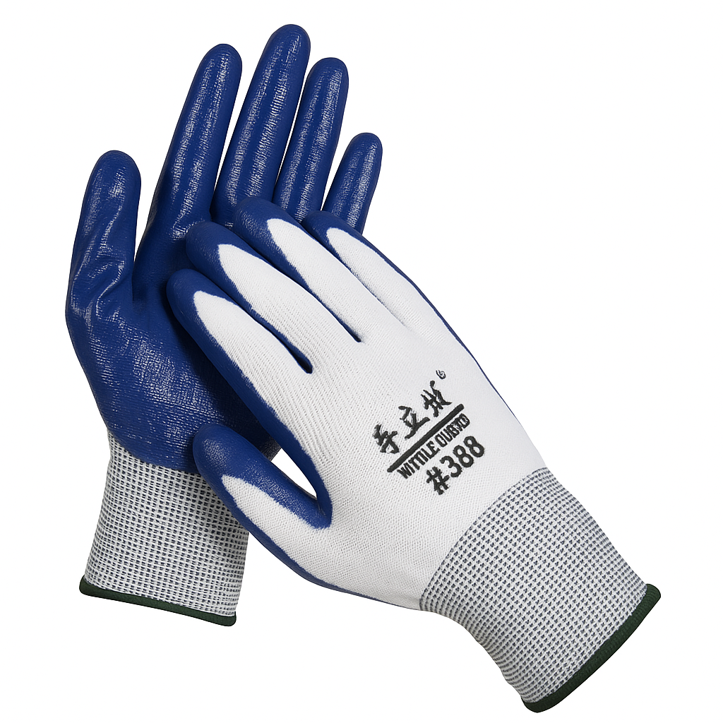 Găng tay sợi phủ sơn xanh