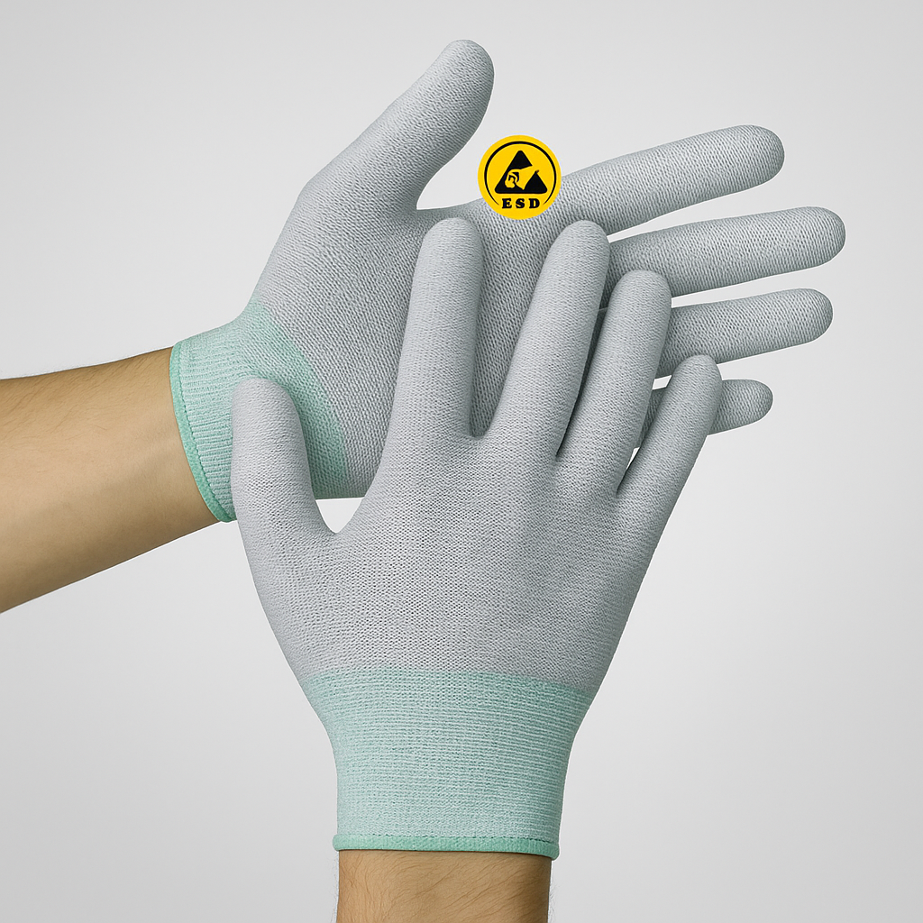 Găng tay sợi carbon chống tĩnh điện không phủ PU