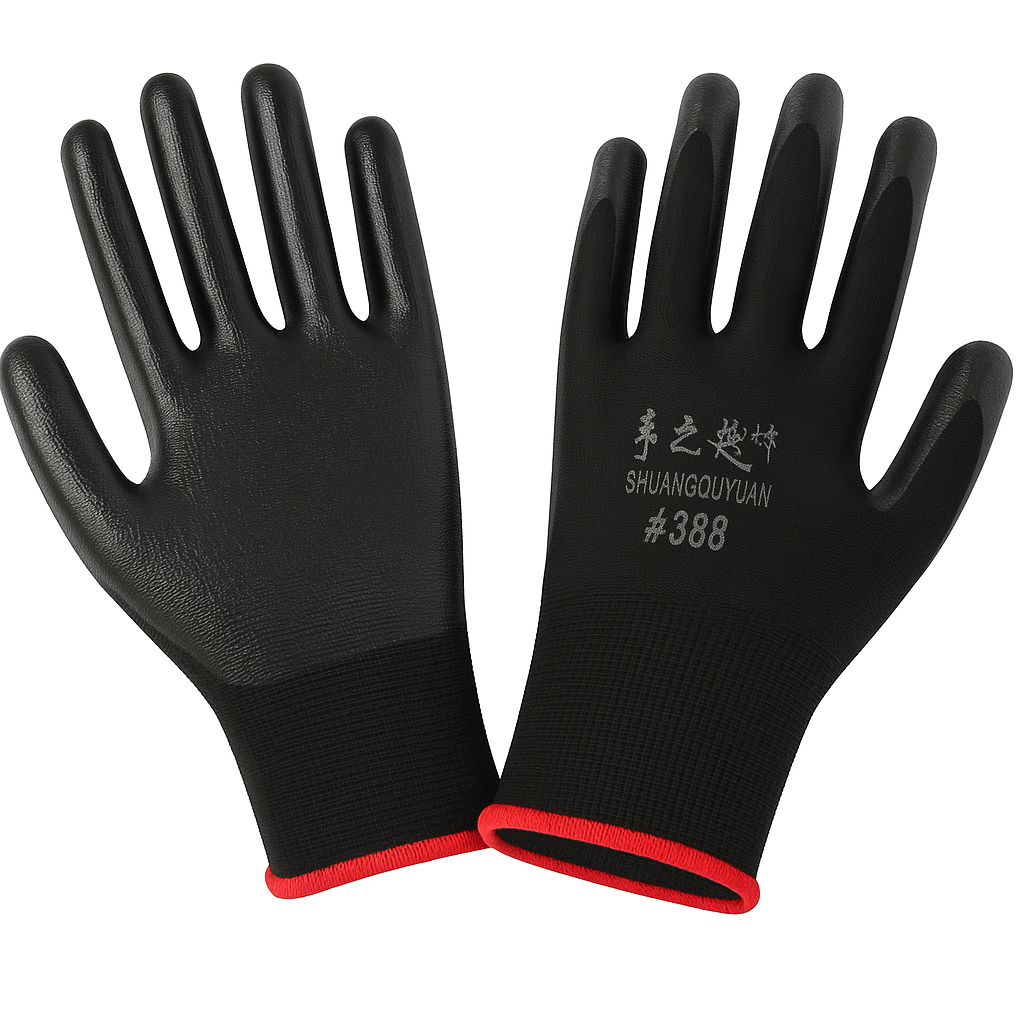 Găng tay sợi phủ sơn đen
