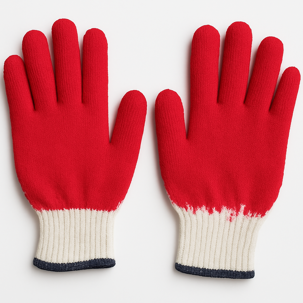 Găng tay sợi phủ sơn đỏ